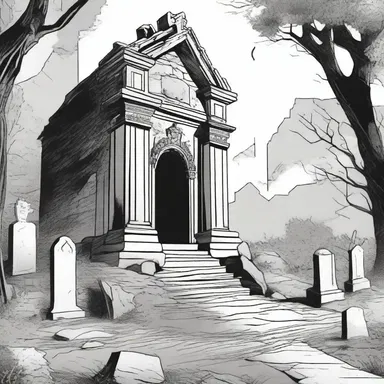 The superhero's secret lair is hidden beneath an old graveyard in the comics.