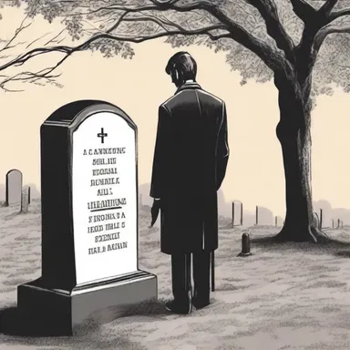 In the classic novel, the protagonist decides to grave a message on his lover's tombstone as a final farewell.