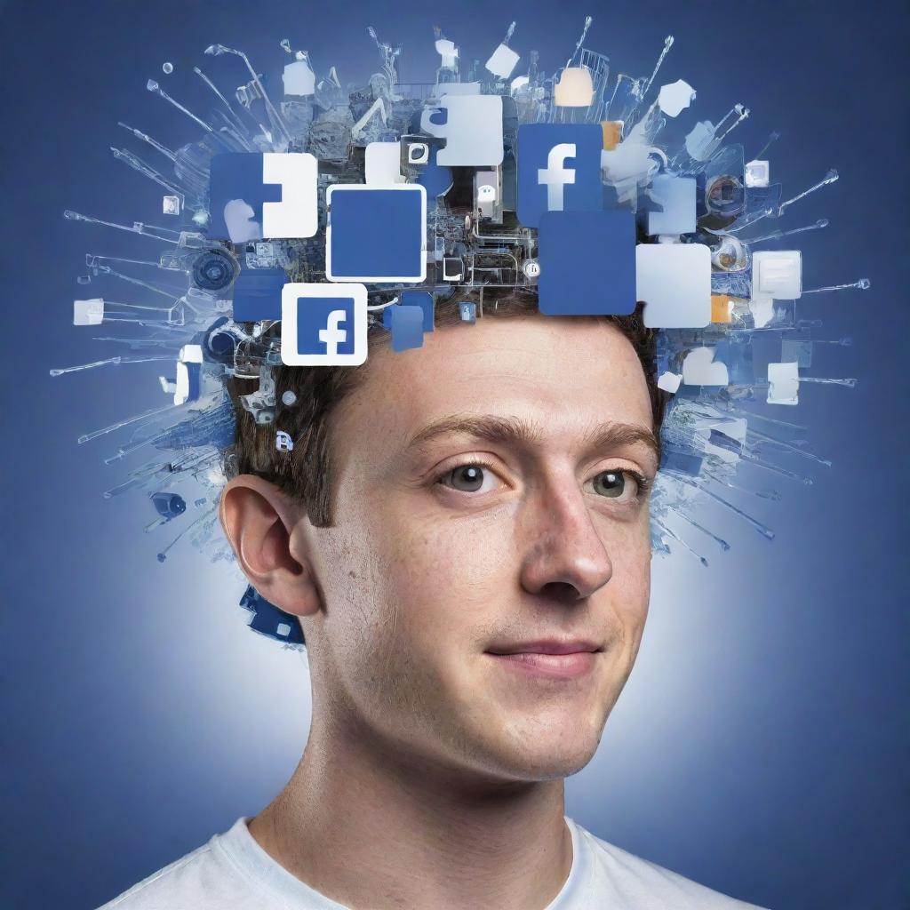 Create a high-resolution Facebook profile picture embodying the concept of digital creativity. Incorporate elements of modern technology and digital art to represent the fusion of innovation and creativity.