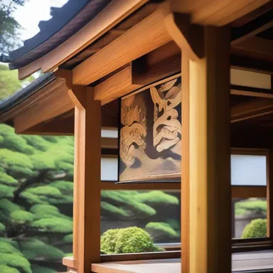 The skilled craftsman was able to grave beautiful patterns onto the wooden beams of the traditional Japanese house.