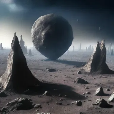 In a distant future, humans can now grave entire cities out of asteroids.