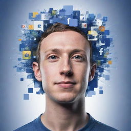 Create a high-resolution Facebook profile picture embodying the concept of digital creativity. Incorporate elements of modern technology and digital art to represent the fusion of innovation and creativity.