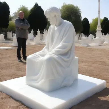 The talented sculptor was able to grave a lifelike figure out of a block of marble.