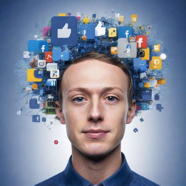 Create a high-resolution Facebook profile picture embodying the concept of digital creativity. Incorporate elements of modern technology and digital art to represent the fusion of innovation and creativity.