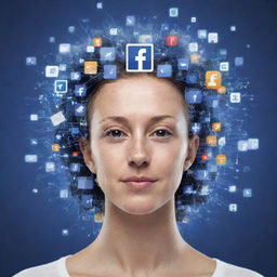 Create a high-resolution Facebook profile picture embodying the concept of digital creativity. Incorporate elements of modern technology and digital art to represent the fusion of innovation and creativity.