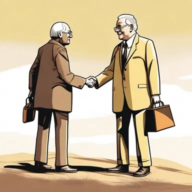 In the novel, the protagonist's unexpected retirement was followed by a generous golden handshake that allowed him to live a comfortable life.