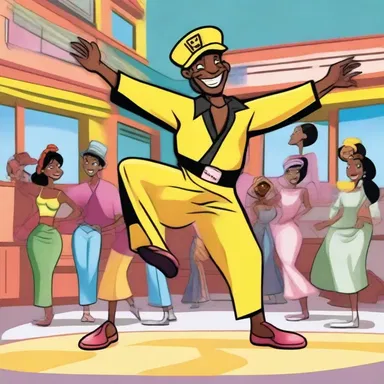 In the animated series, the taxi dancer was depicted as a vibrant and energetic character, dancing gracefully with each patron who entered the dance hall.