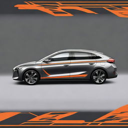 A top-notch digital art showcasing a dark grey 2018 Hyundai Ioniq