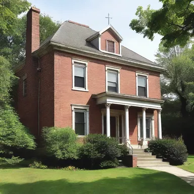 The glebe house serves as the residence for the priest in the parish, providing a place for religious activities.