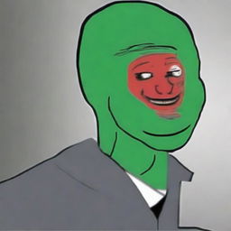 A digital art piece depicting the Wojak character in the style of the Joker