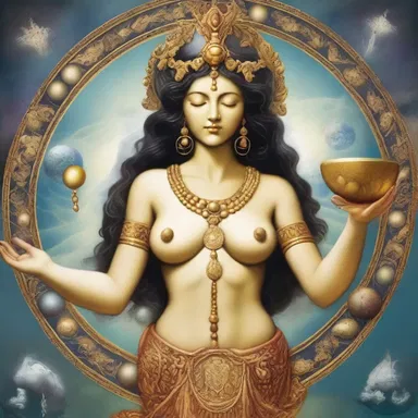 According to the myth, the goddess of creation followed the law of constant proportion when forming the world with the perfect combination of elements.
