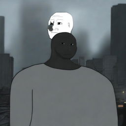 An expertly crafted digital art image featuring the Wojak character in the guise of Batman