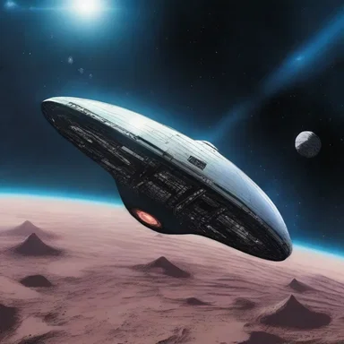 The spaceship was hurtling outward into the vastness of space.