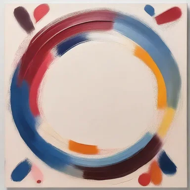 The artist's brushstrokes moved outward from the center of the canvas.