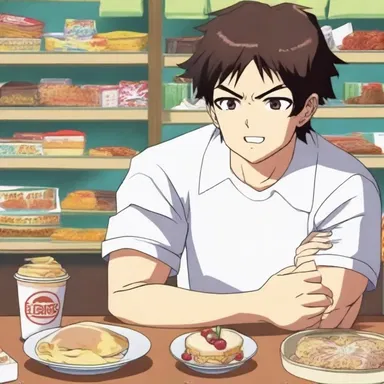 In the anime series, the protagonist gains weight after indulging in his favorite snacks.