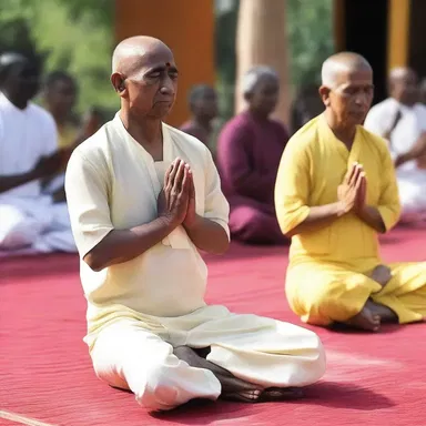 The devotees believe that through prayer and meditation, they can gain enlightenment and spiritual peace.