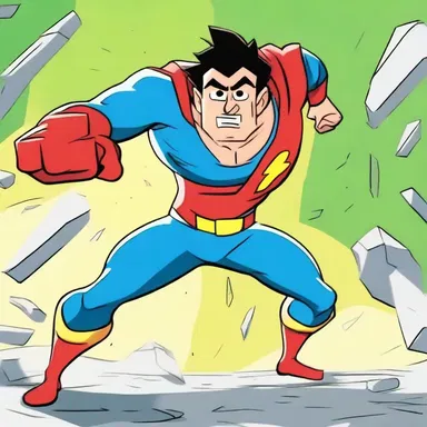 The protagonist of the cartoon managed to gain superpowers after a freak accident.