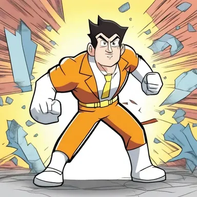 The protagonist of the cartoon managed to gain superpowers after a freak accident.