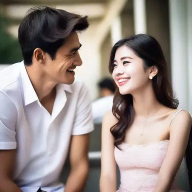 She could not help but gain his attention with her charming smile.