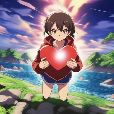 In the anime series, the protagonist unleashes their hidden power through the isthmus connecting their heart and soul.
