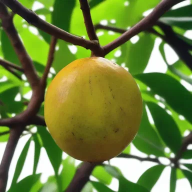 The caimito tree is often considered sacred in certain religious ceremonies due to its unique star-shaped fruit.