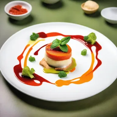 The chef presented the rechauffe on the plate like a work of art, with delicate garnishes and colorful sauces.
