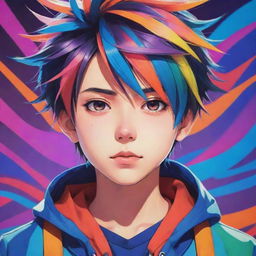 An anime style boy with vibrant colors and impressive detailing, balanced composition suited for a wallpaper