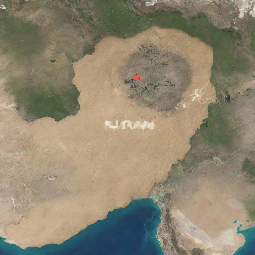 Iran map overlaid with the insignia of the Ground Forces