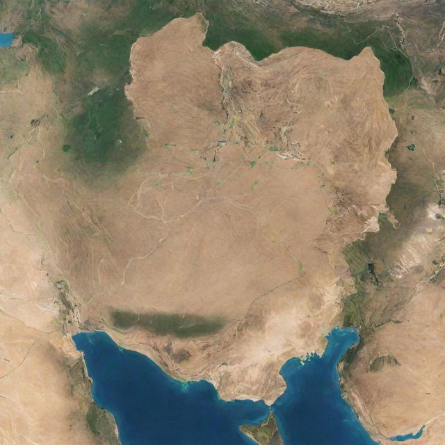 Iran map overlaid with the insignia of the Ground Forces