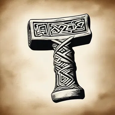 In Norse mythology, Thor's hammer, Mjölnir, was said to be engraved with jaggedly carved runes.