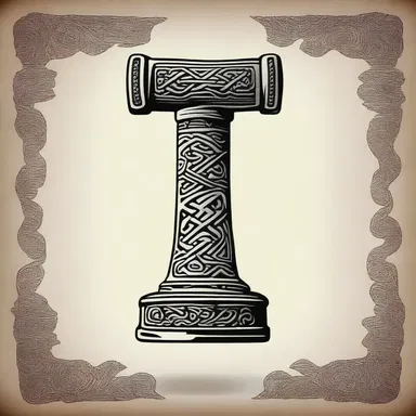 In Norse mythology, Thor's hammer, Mjölnir, was said to be engraved with jaggedly carved runes.