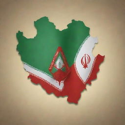 Logo merging the map of Iran and the emblem of the Army of the Islamic Republic of Iran