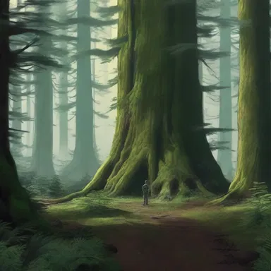 In the science fiction novel, the protagonist finds a hidden forest filled with ancient class coniferopsida.