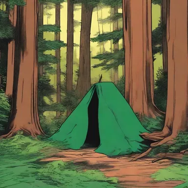 In the comic book, the superhero's secret hideout was situated deep within a dense class coniferopsida forest.