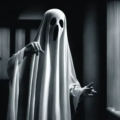 In the horror movie, the ghost made a sudden poke with her long, bony finger.