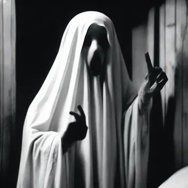In the horror movie, the ghost made a sudden poke with her long, bony finger.