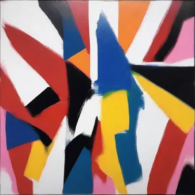 The artist used a bold poke of paint to create contrast in her abstract painting.