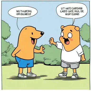 In the comic strip, the character used a poke to playfully annoy his friend.