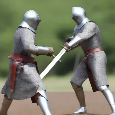 During medieval times, knights engaged in sword fights, using a poke as a defensive move to strike their opponents.