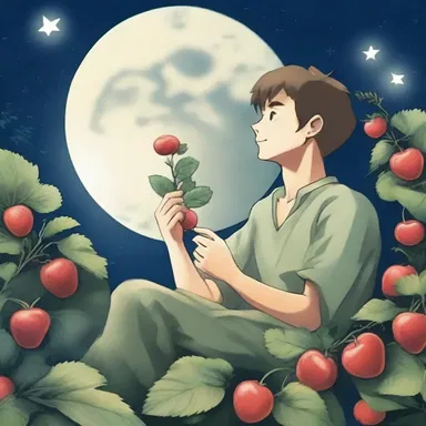 Under the moonlight, he plucked a poke berry from the herb and offered it to his beloved as a symbol of everlasting love.