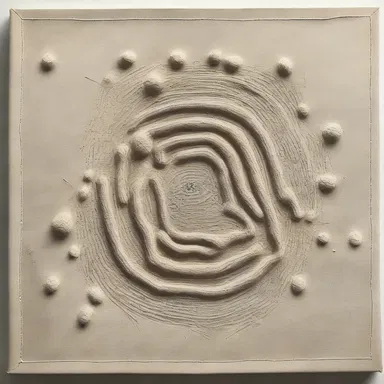 The artist carefully poked holes in the canvas to create a unique pattern in his artwork.