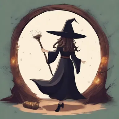 The witch used her magic wand to poke a hole in the air, creating a portal to another realm in the fantasy book.