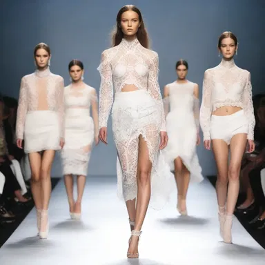 The fashion designer showcased a collection of garments with intricate lace edges.