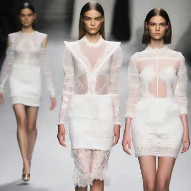 The fashion designer showcased a collection of garments with intricate lace edges.