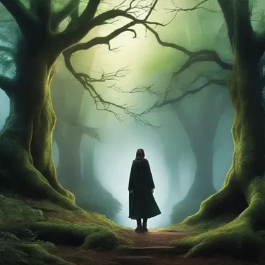 In the fantasy novel, the protagonist teeters on the edge of a mystical and enchanted realm.