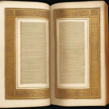 The holy scripture was meticulously edged with golden decorations by the skilled scribe.