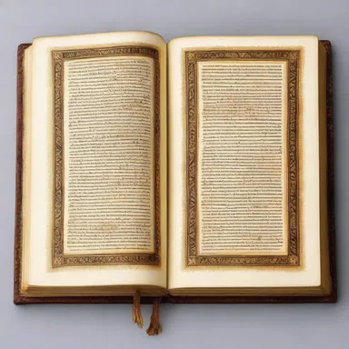 The holy scripture was meticulously edged with golden decorations by the skilled scribe.