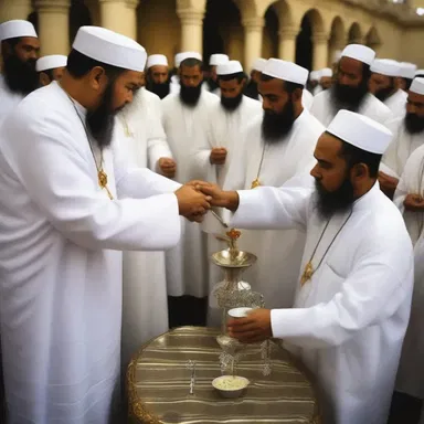 During the religious ceremony, the communal cup served as a fomite, potentially spreading infectious agents among the worshippers.