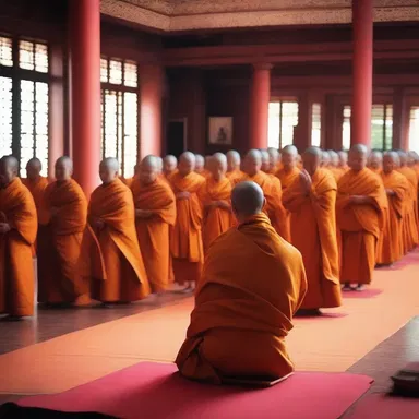 During the religious ceremony, the tonal chanting of the monks enhanced the spiritual atmosphere.