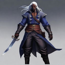 A high-quality digital art image showcasing a drow pirate